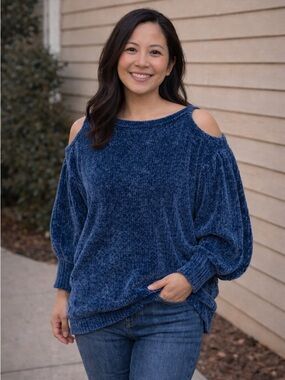 Free People Cold Shoulder Chenille Thick Women’s Sweater Warm Size XS